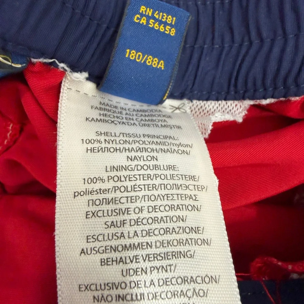Polo Ralph Lauren Swim Trunks Large Red Traveler Board Shorts Cargo Pocket Pony